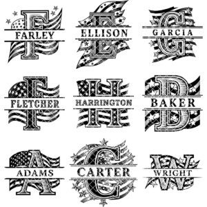 Patriotic Alphabet Laser Engraving Files, American Flag Charcuterie Board Designs