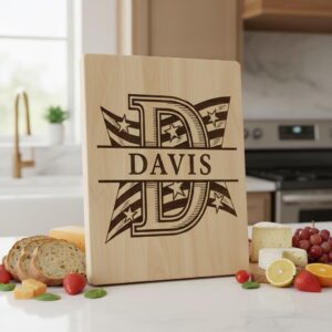 Patriotic Alphabet Laser Engraving Files, American Flag Charcuterie Board Designs