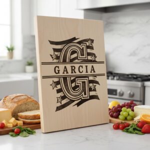 Patriotic Alphabet Laser Engraving Files, American Flag Charcuterie Board Designs