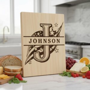 Patriotic Alphabet Laser Engraving Files, American Flag Charcuterie Board Designs