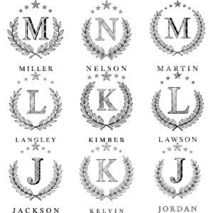 Personalized Monogram Bundle for Laser Engraving, Charcuterie Boards, Wedding Decor
