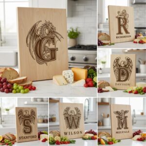Regal Lion Monogram Vintage Letters for Laser Engraving Family Name Signs Gifts