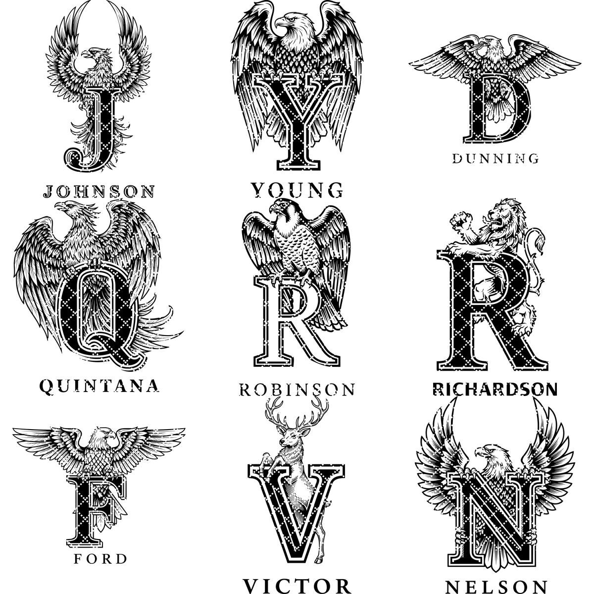 Monogramma Leone Regale Lettere Vintage per Incisione Laser Insegne con Nome Famiglia Regali - immagine 10