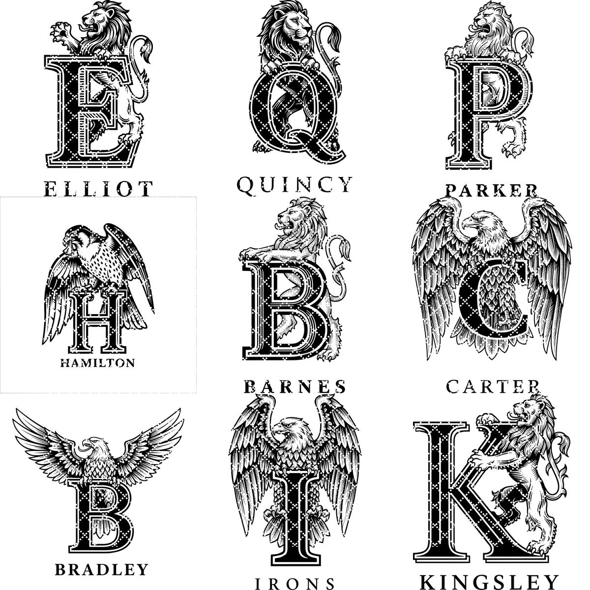 Monogramma Leone Regale Lettere Vintage per Incisione Laser Insegne con Nome Famiglia Regali - immagine 14