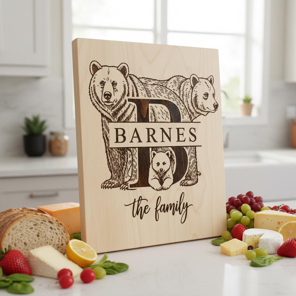 Bundle rustico monogramma animale, disegni per incisione del nome di famiglia per regali di salumi. - immagine 2