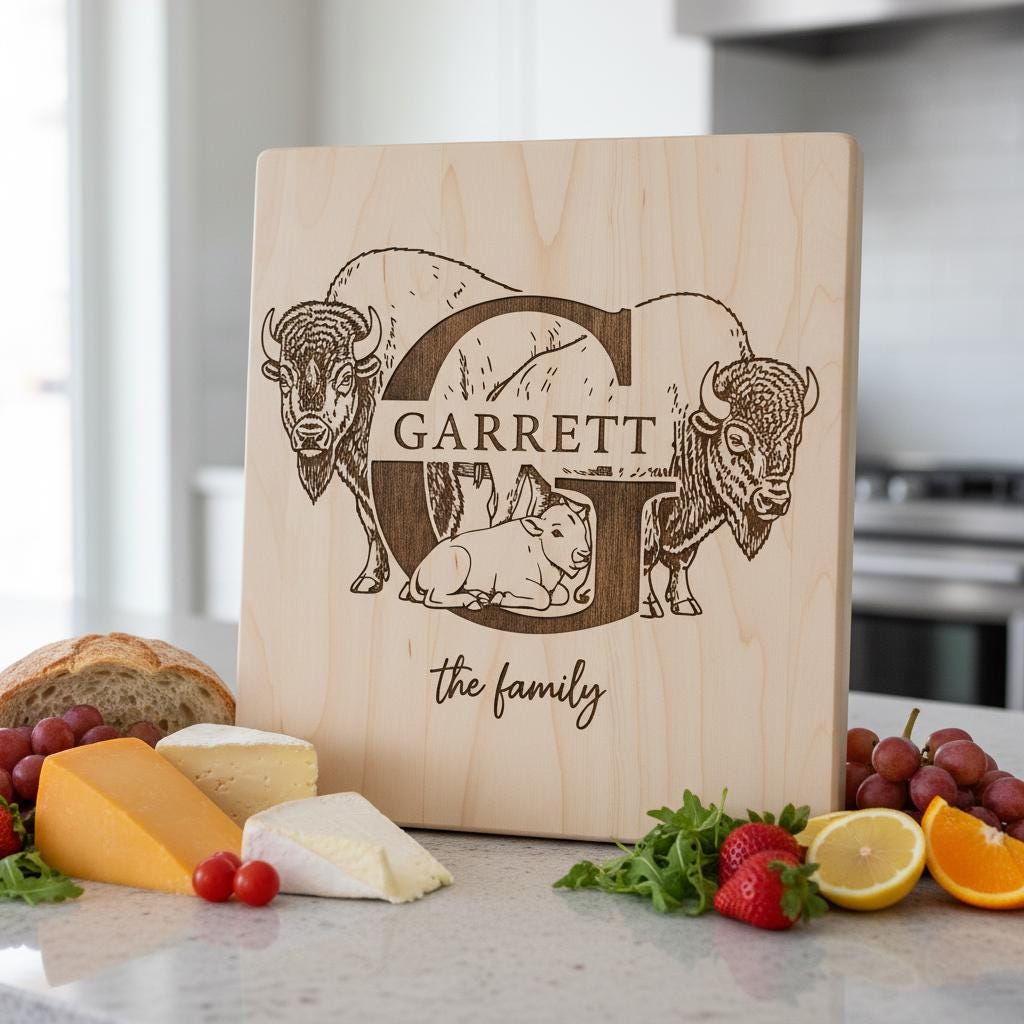 Bundle rustico monogramma animale, disegni per incisione del nome di famiglia per regali di salumi. - immagine 4