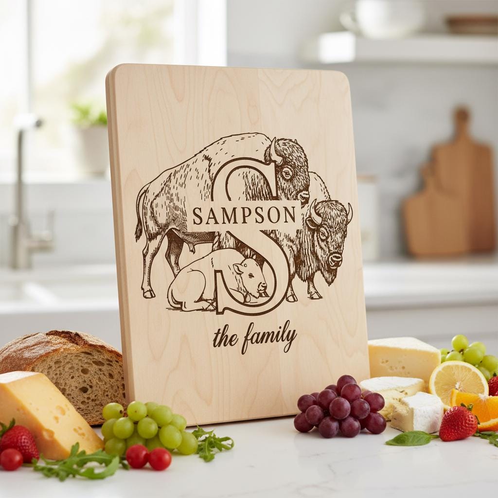 Bundle rustico monogramma animale, disegni per incisione del nome di famiglia per regali di salumi. - immagine 8