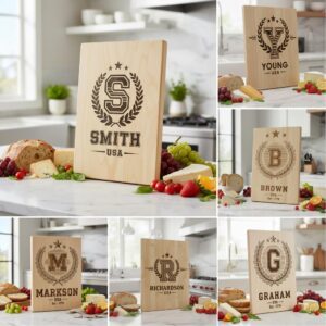 Vintage Alphabet Monogram Laser Engraving File, Family Crest, Board Design Set