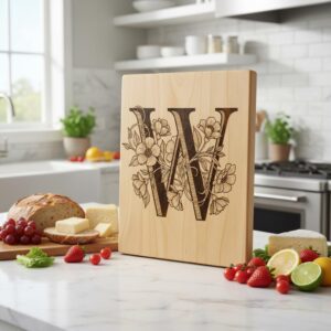 Vintage Animal Alphabet Engraving Design, Charcuterie Board, Family Name Monogram