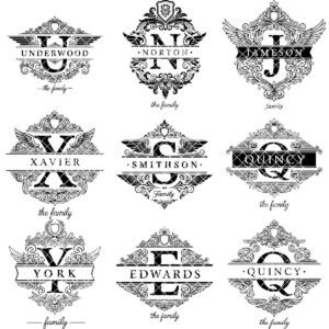 Vintage Crest Charcuterie Board Design, Personalized Family Name Serving Tray