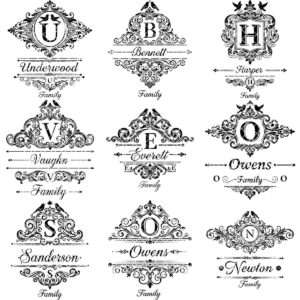 Vintage Monogram Bundle, Family Name Alphabet Designs for Charcuterie Board Engraving