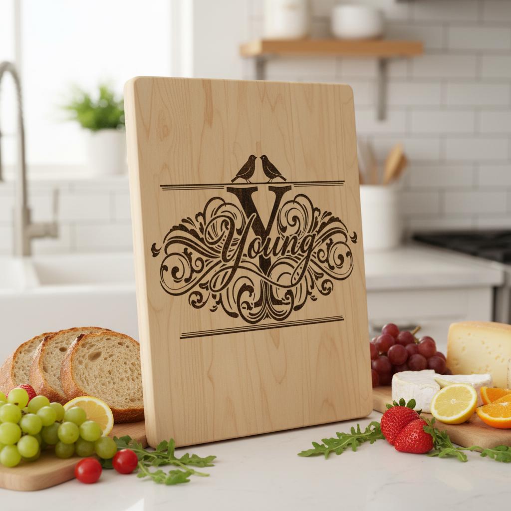 Disegni Vintage di Incisioni di Monogrammi, 52 Motivi per Taglieri di Salumi con Nomi di Famiglia - immagine 10