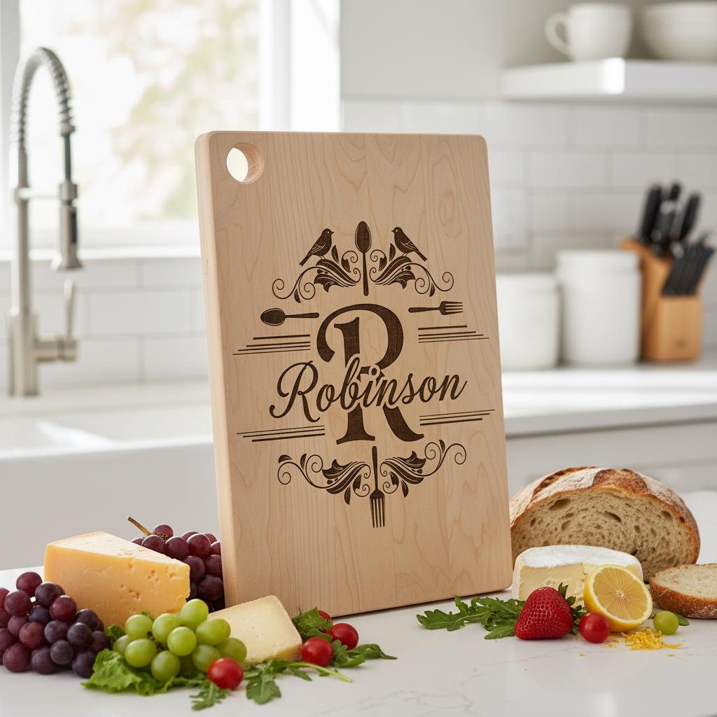 Disegni Vintage di Incisioni di Monogrammi, 52 Motivi per Taglieri di Salumi con Nomi di Famiglia - immagine 6