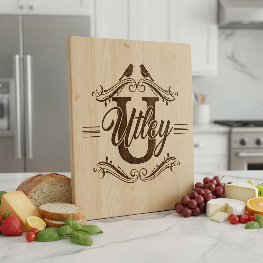 Disegni Vintage di Incisioni di Monogrammi, 52 Motivi per Taglieri di Salumi con Nomi di Famiglia - immagine 8