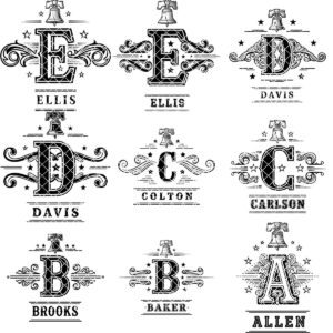 Vintage Monogram Engraving Designs Bundle, 251 Ornate Family Name Patterns
