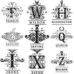 Vintage Monogram Engraving Designs Bundle, 251 Ornate Family Name Patterns