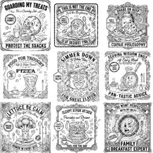 Whimsical Vegetable Designs Bundle, Charcuterie Board Laser Engraving Art Pack 20