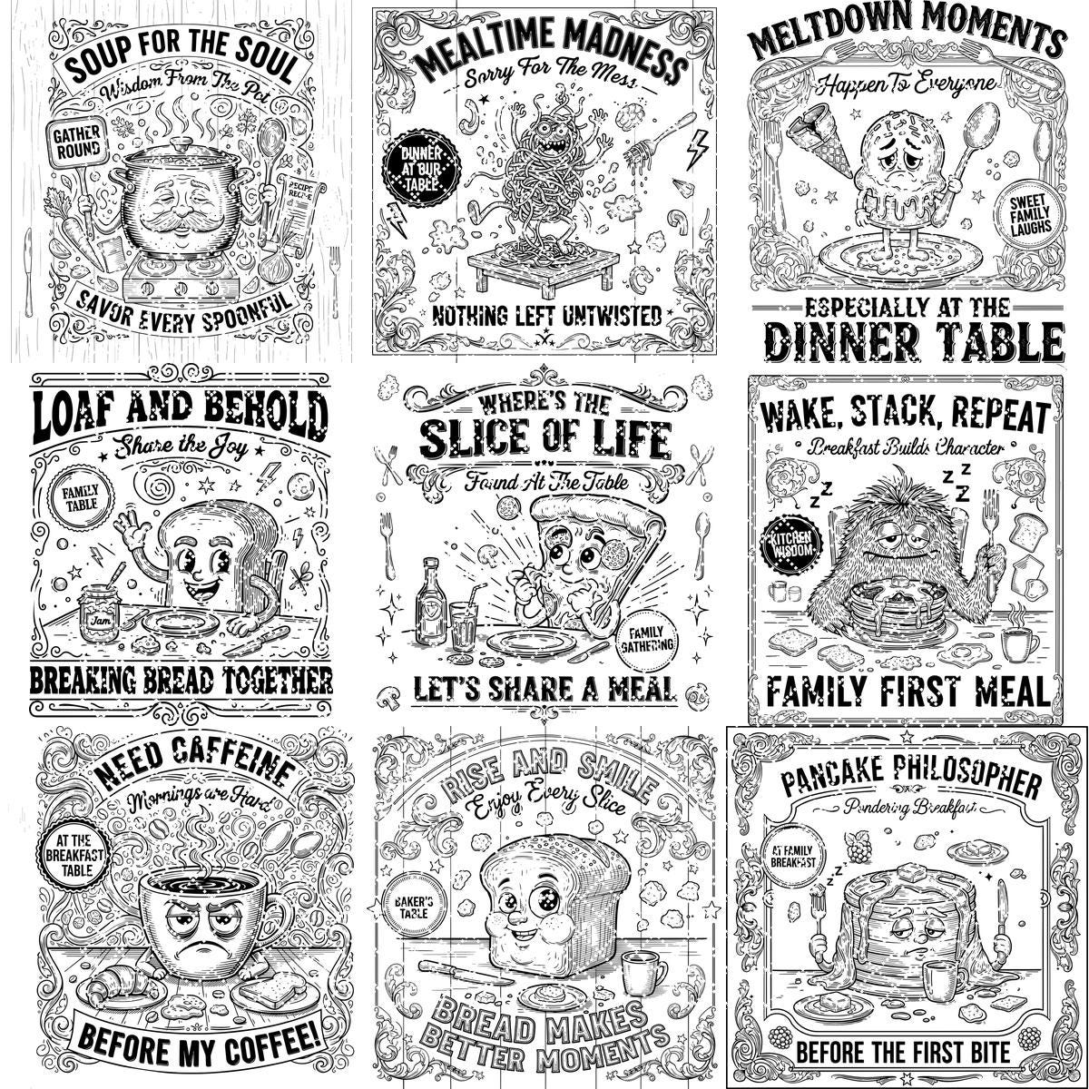 Whimsical Vegetable Designs Bundle, Charcuterie Board Laser Engraving Art Pack 20