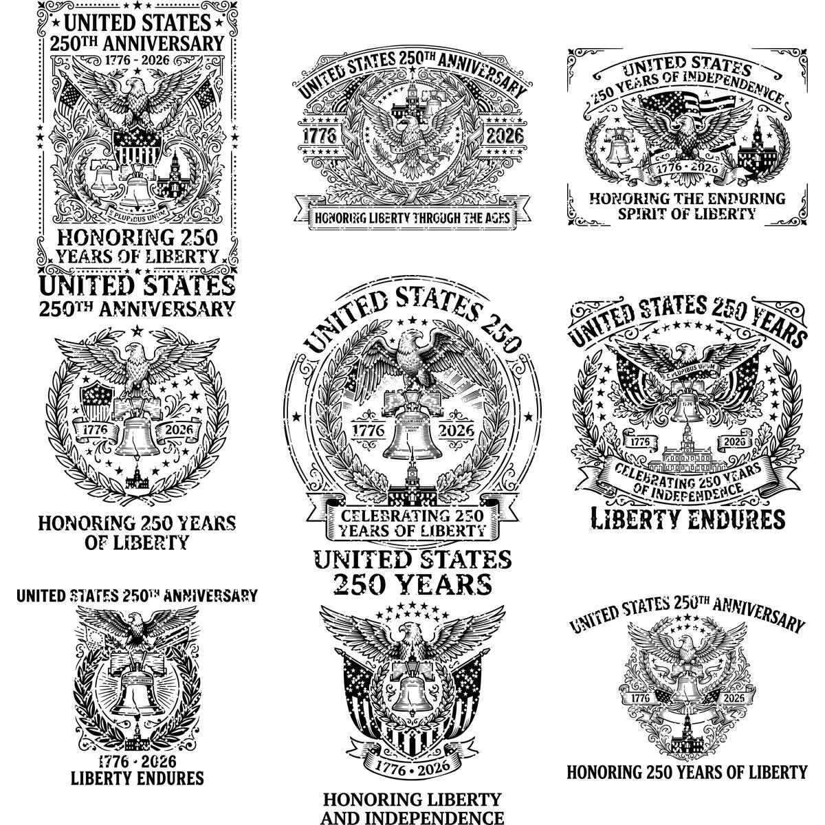 250th Anniversary Patriotic Engraving, Americana Chopping Board, US History