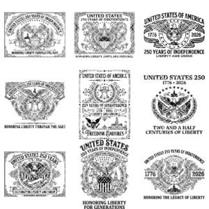 250th Anniversary Patriotic Engraving, Americana Chopping Board, US History