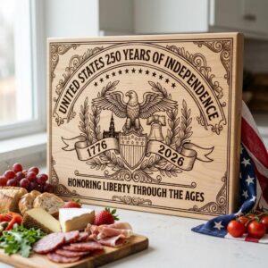 250th Anniversary Patriotic Engraving, Americana Chopping Board, US History