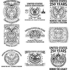 250th Anniversary Patriotic Engraving Designs, Americana, USA Board Laser File