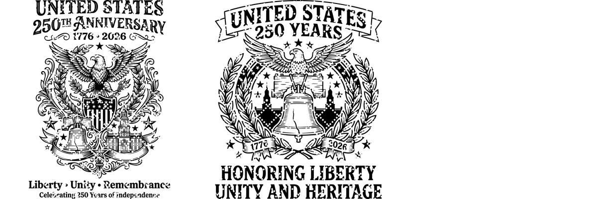 250th Anniversary Patriotic Engraving Designs, USA Board Art Set of 20