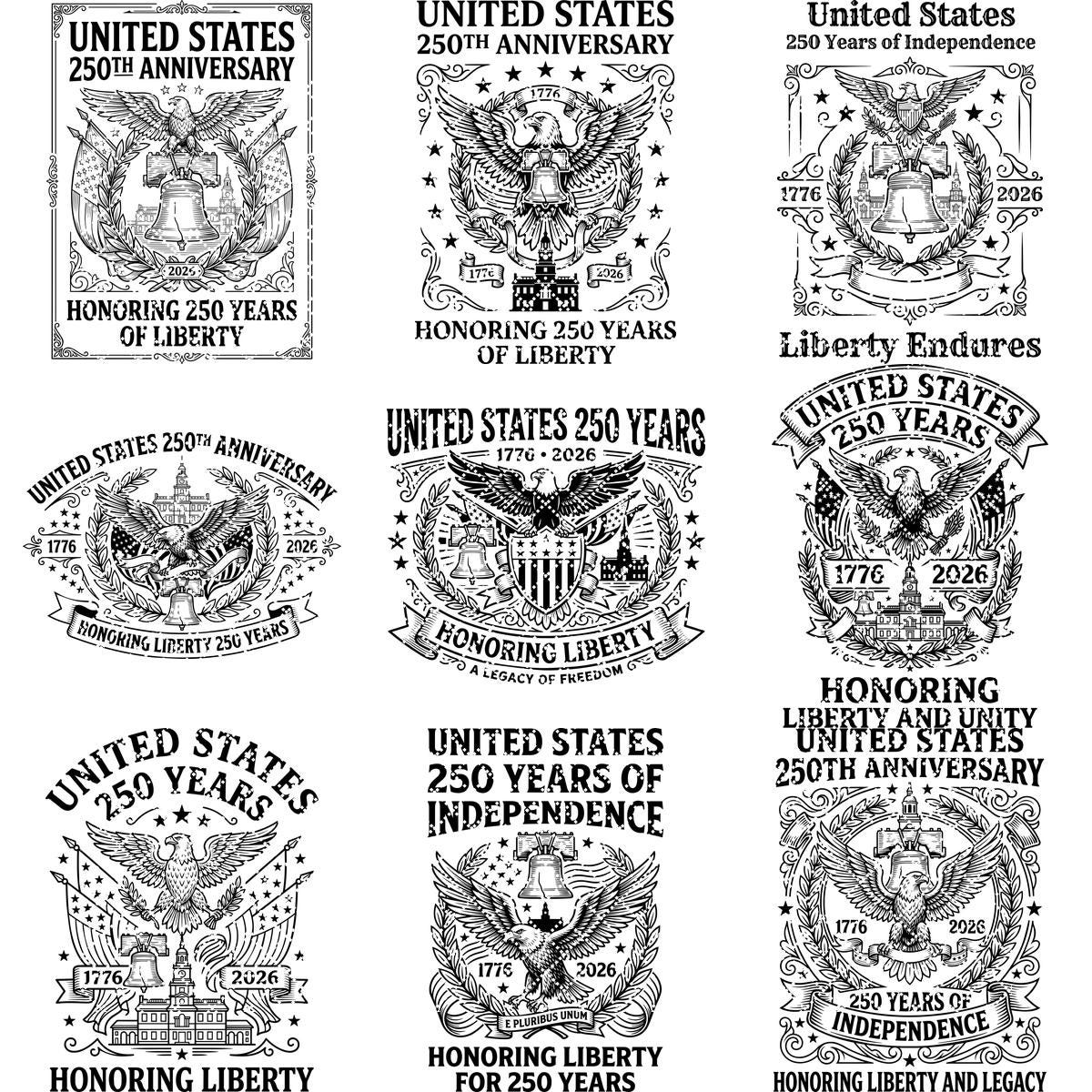 250th Anniversary Patriotic Laser Engraving Design, Historic Americana Board