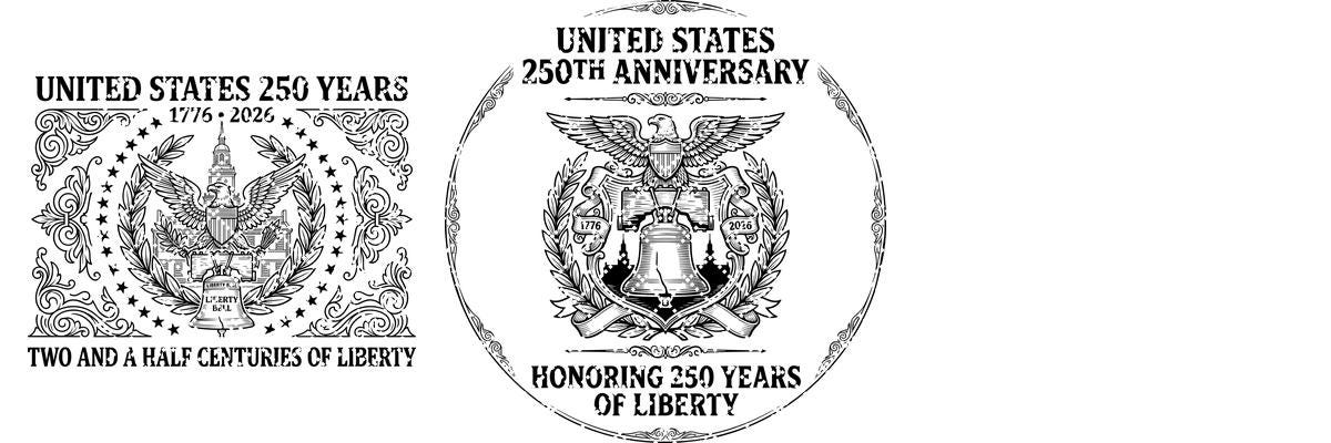 250th Anniversary Patriotic Laser Engraving Design, Historic Americana Board