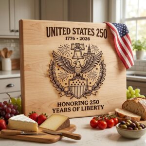 America 250 patriotic laser engraving file, US heritage board art design