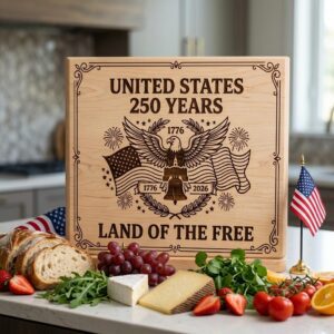 America 250 patriotic laser engraving file, US heritage board art design