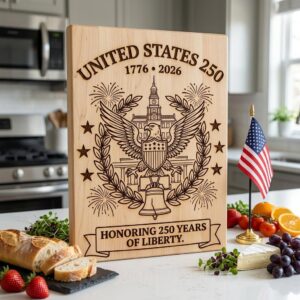 America 250 patriotic laser engraving file, US heritage board art design