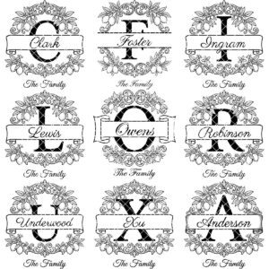 Chopping Board Laser Engraving File, Lemon Branch Monogram, Custom Family Name