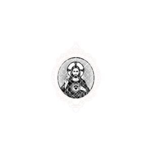 Christian Jesus Keychain File, Sacred Heart Halo, Catholic Laser Design