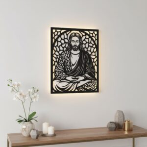 Christian Wall Art Laser File Bundle, Religious Home Decor, Meditation Faith Set