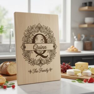 Custom Family Name Monogram, Laser Engraving Design, Initials, Banners Vines