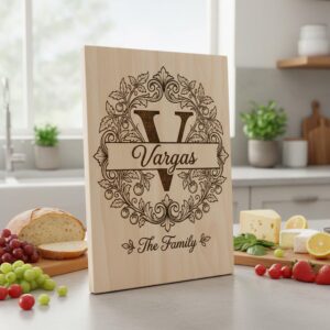 Custom Family Name Monogram, Laser Engraving Design, Initials, Banners Vines