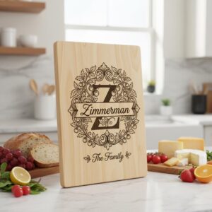 Custom Family Name Monogram, Laser Engraving Design, Initials, Banners Vines