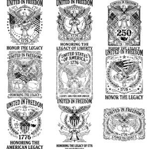 Eagle Flag Laurel Laser Engraving Design, 250th US Anniversary, Chopping Board