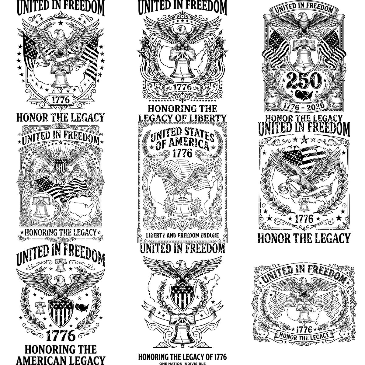 Eagle Flag Laurel Laser Engraving Design, 250th US Anniversary, Chopping Board