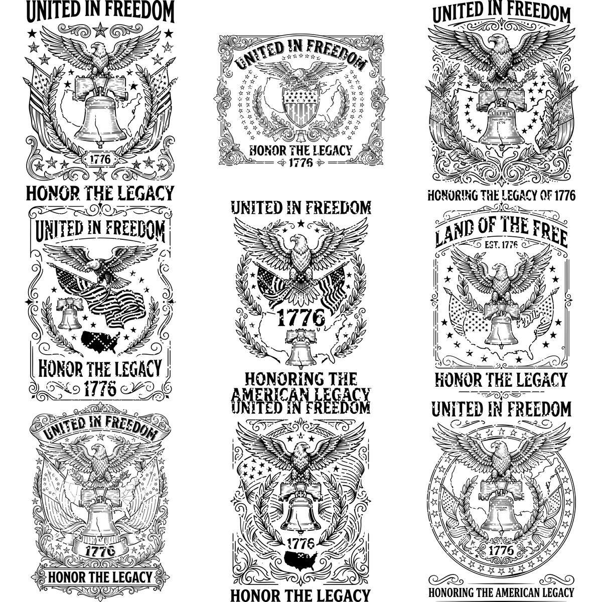 Eagle Flag Laurel Laser Engraving Design, 250th US Anniversary, Chopping Board