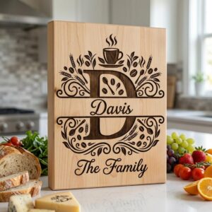 Engraving File Bundle for Chopping Boards, Custom Family Monogram, Coffee Kitchen Designs