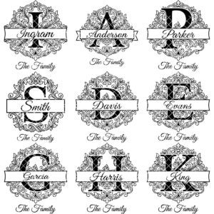 Family Crest Engraving File for Custom Name Board, Alphabet Monogram Bundle, Royal Acanthus Style
