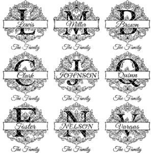 Family Crest Engraving File for Custom Name Board, Alphabet Monogram Bundle, Royal Acanthus Style