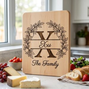 Family Crest Monogram Bundle, Apple Orchard Alphabet Engraving File, Custom Family Name