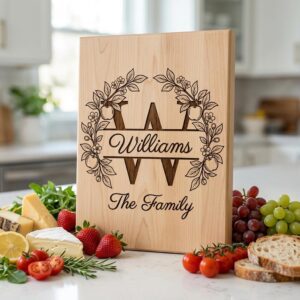 Family Crest Monogram Bundle, Apple Orchard Alphabet Engraving File, Custom Family Name