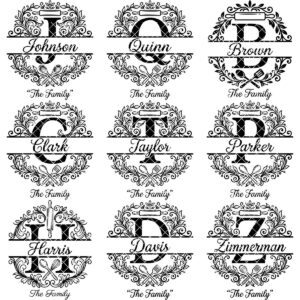 Family Name Kitchen Monogram Bundle, Engraving Design Files, Alphabet Set