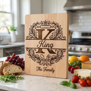 Family Name Kitchen Monogram Bundle, Engraving Design Files, Alphabet Set