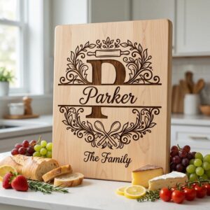 Family Name Kitchen Monogram Bundle, Engraving Design Files, Alphabet Set