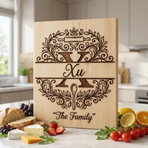 Family Name Kitchen Monogram Bundle, Engraving Design Files, Alphabet Set